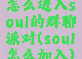 怎么进入soul的群聊派对(soul怎么加入)