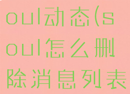 怎样删除soul动态(soul怎么删除消息列表)