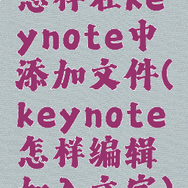 怎样在keynote中添加文件(keynote怎样编辑加入文字)