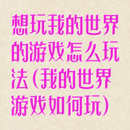想玩我的世界的游戏怎么玩法(我的世界游戏如何玩)