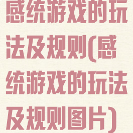 感统游戏的玩法及规则(感统游戏的玩法及规则图片)