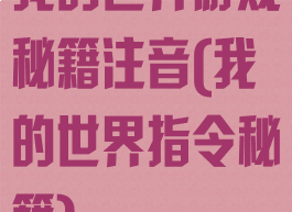 我的世界游戏秘籍注音(我的世界指令秘籍)
