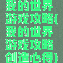 我的世界游戏攻略(我的世界游戏攻略创造心得)