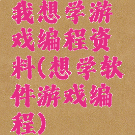 我想学游戏编程资料(想学软件游戏编程)