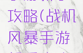 战机风暴手游新手攻略(战机风暴手游新手攻略大全)