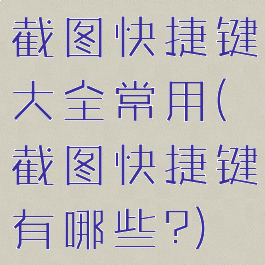 截图快捷键大全常用(截图快捷键有哪些?)