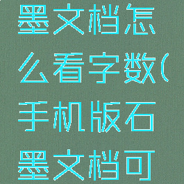 手机版石墨文档怎么看字数(手机版石墨文档可以筛选么)