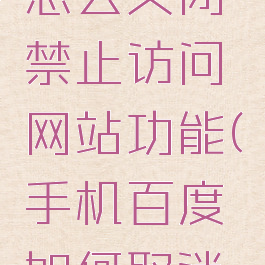 手机百度怎么关闭禁止访问网站功能(手机百度如何取消禁止访问)