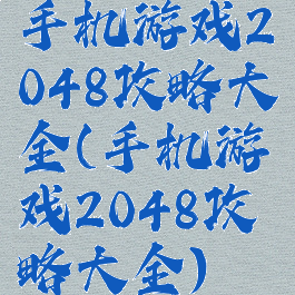 手机游戏2048攻略大全(手机游戏2048攻略大全)