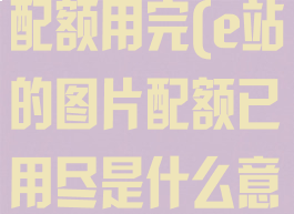 手机e站图片配额用完(e站的图片配额已用尽是什么意思)