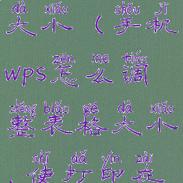 手机wps怎么调整表格大小(手机wps怎么调整表格大小,使打印在整个A4纸上)