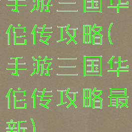 手游三国华佗传攻略(手游三国华佗传攻略最新)
