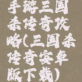 手游三国杀传奇攻略(三国杀传奇安卓版下载)