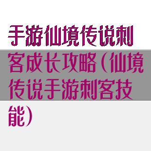 手游仙境传说刺客成长攻略(仙境传说手游刺客技能)