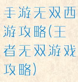 手游无双西游攻略(王者无双游戏攻略)