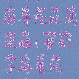 手游梦幻西游普陀比武攻略(梦幻手游普陀玩法技巧)