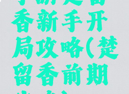 手游楚留香新手开局攻略(楚留香前期攻略)