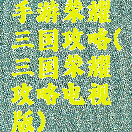手游荣耀三国攻略(三国荣耀攻略电视版)