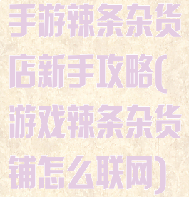 手游辣条杂货店新手攻略(游戏辣条杂货铺怎么联网)