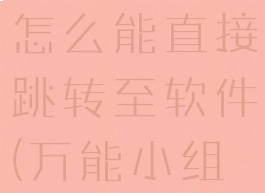 打开万能小组件的时候怎么能直接跳转至软件(万能小组件怎么移到桌面)