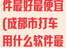 打车用什么软件最好最便宜(成都市打车用什么软件最好最便宜)