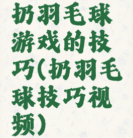 扔羽毛球游戏的技巧(扔羽毛球技巧视频)