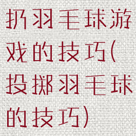 扔羽毛球游戏的技巧(投掷羽毛球的技巧)
