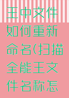 扫描全能王中文件如何重新命名(扫描全能王文件名称怎么改)