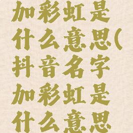 抖音名字加彩虹是什么意思(抖音名字加彩虹是什么意思呀)