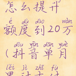 抖音月付怎么提升额度到20万(抖音单月累计支付金额超限)