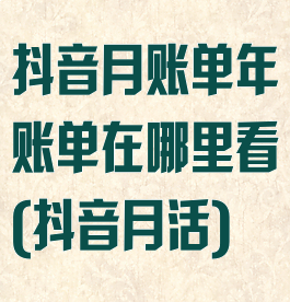 抖音月账单年账单在哪里看(抖音月活)