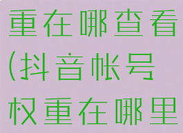 抖音账号权重在哪查看(抖音帐号权重在哪里看)