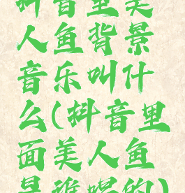 抖音里美人鱼背景音乐叫什么(抖音里面美人鱼是谁唱的)