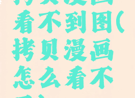 拷贝漫画看不到图(拷贝漫画怎么看不了)
