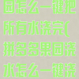拼多多多多果园怎么一键把所有水浇完(拼多多果园浇水怎么一键浇水)