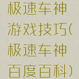 极速车神游戏技巧(极速车神百度百科)