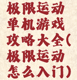 极限运动单机游戏攻略大全(极限运动怎么入门)