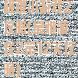 极难小游戏2攻略(最难游戏2第12关攻略)