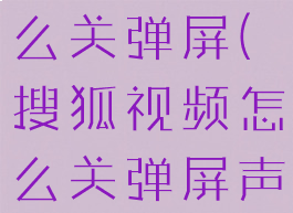 搜狐视频怎么关弹屏(搜狐视频怎么关弹屏声音)