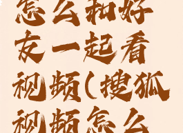 搜狐视频怎么和好友一起看视频(搜狐视频怎么样投屏)