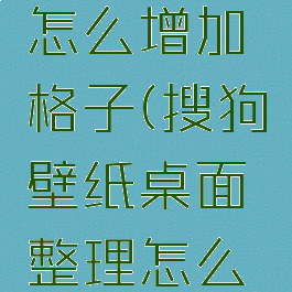 搜狗壁纸桌面整理怎么增加格子(搜狗壁纸桌面整理怎么增加格子呢)