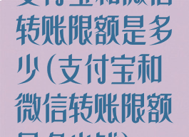 支付宝和微信转账限额是多少(支付宝和微信转账限额是多少钱)