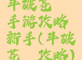 斗破苍穹手游攻略新手(斗破苍穹攻略)
