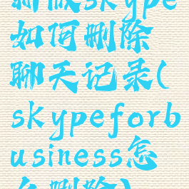 新版skype如何删除聊天记录(skypeforbusiness怎么删除)
