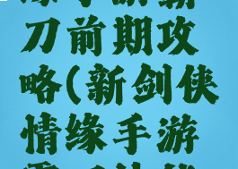 新剑侠情缘手游霸刀前期攻略(新剑侠情缘手游霸刀技能加点攻略)
