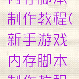 新手游戏内存脚本制作教程(新手游戏内存脚本制作教程视频)