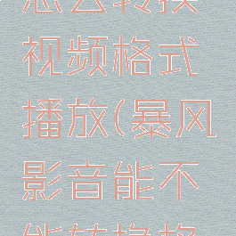 暴风影音怎么转换视频格式播放(暴风影音能不能转换格式)