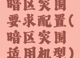 暗区突围要求配置(暗区突围适用机型)
