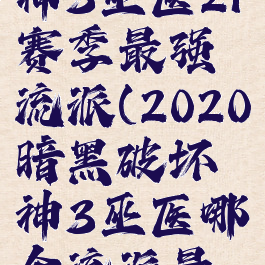 暗黑破坏神3巫医21赛季最强流派(2020暗黑破坏神3巫医哪个流派最厉害)