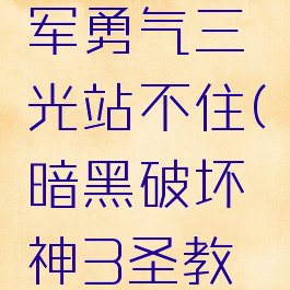 暗黑破坏神3圣教军勇气三光站不住(暗黑破坏神3圣教军勇气套装技能)